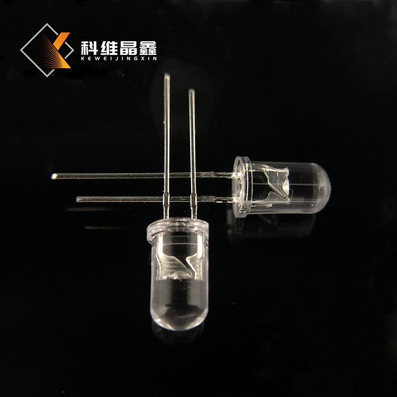 F5圆头LED灯珠白发红超高亮交通信号灯灯珠5mm圆头晶元芯片纯金丝