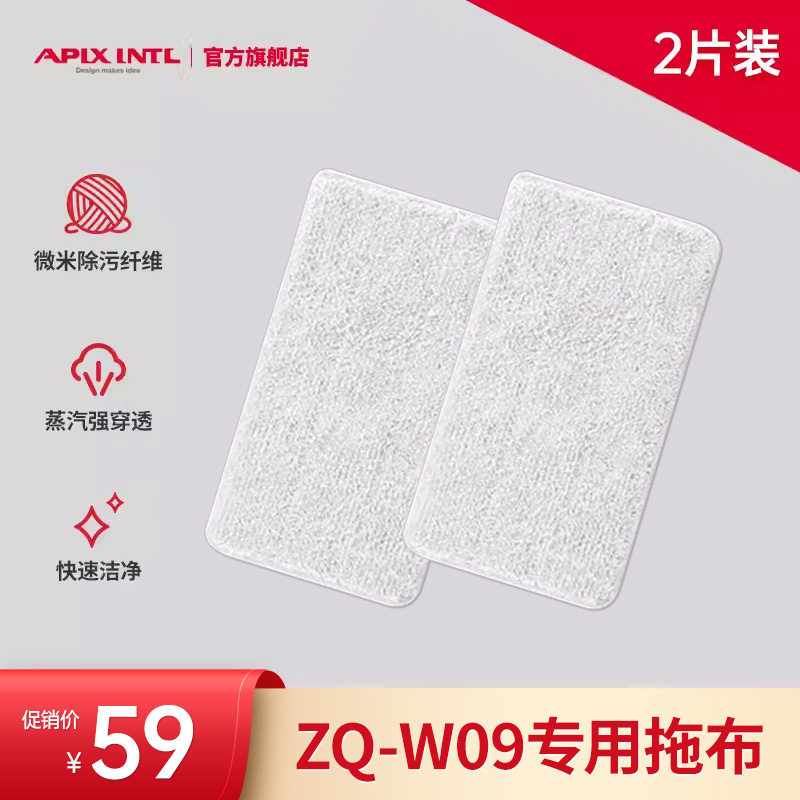 日本APIXINTL蒸汽拖把抹布微米除污纤维2片装 ZQ-W09专用 生活电器 挂烫机/电熨斗配件 原图主图