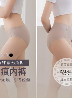 bradelis new york夏日光面女无痕舒适三角裤高腰包臀比基尼速干