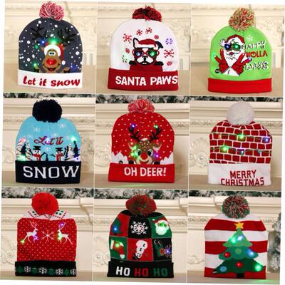 christmas decoration tree The Santa hat glows with colors