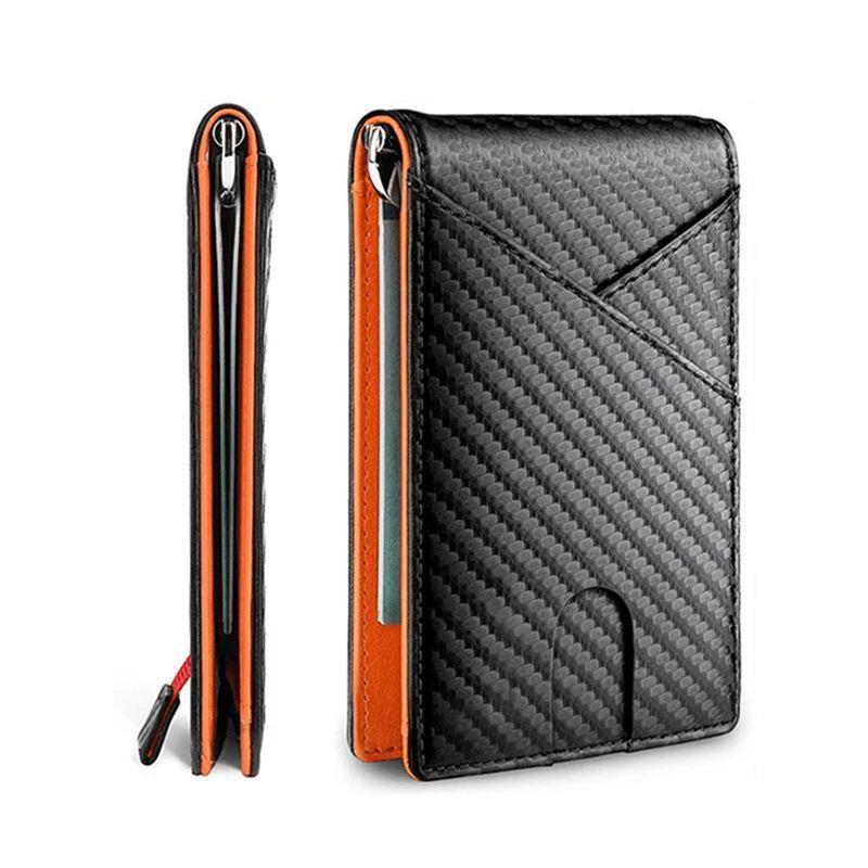 Carbon Fiber Rfid Slim Card Luxury Wallet Money Bag Mens Wa