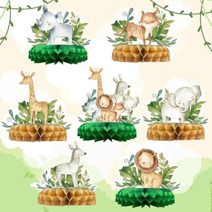Animals Birthday Honeycomb Decor Party Desktop Jungle