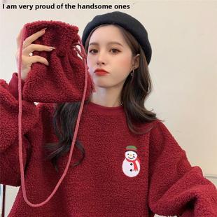 thickened Womens with hoodie fleece圣诞卫衣女 Christmas