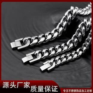 steel titanium Cuban chain jewel Mens necklace personalized