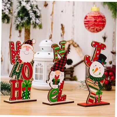 Merry Christmas New Year Decorative Articles Wooden Letter