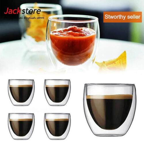 double wall heat insulation glass coffee cup clear双层