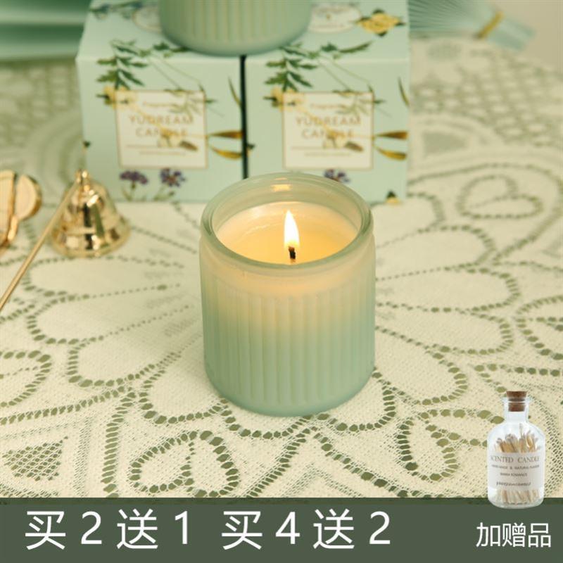 smokeless Scented candles glass cup candle Oblique cup 蜡烛