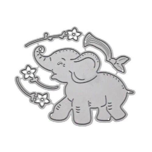 Elephant Flower Cutting Dies Greeting Invitation Message