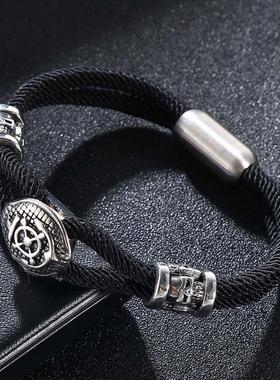 Men's Multi-Layer Leather Woven Brlet New Nordic Viking