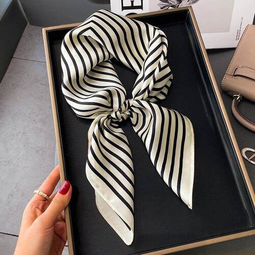 Polka dot scarf silk scarf female 70 波点围脖领巾丝巾女70cm