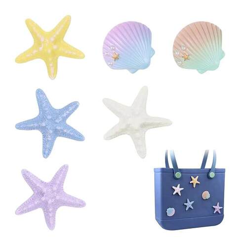 6Pcs Starfish Shell Charms for Bogg Bag Accessories Insert A