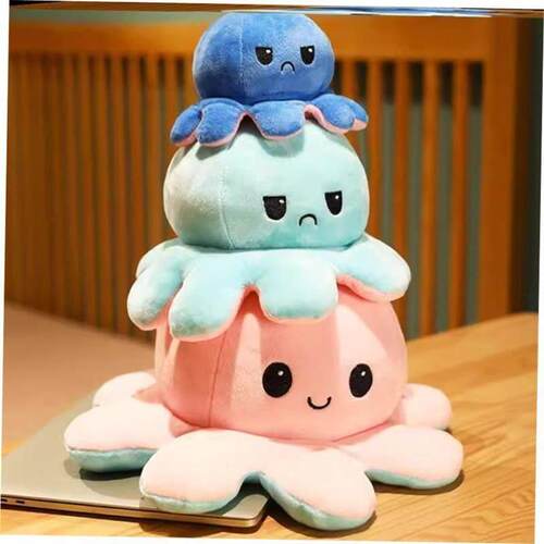 1pcs Reversible Octopus Plushie Fidget toy Flip Plush Toys