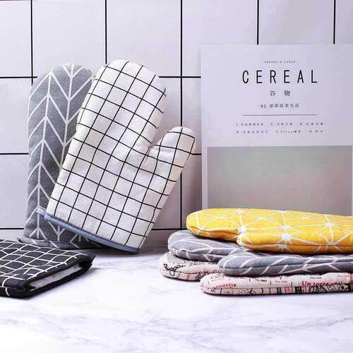 Oven mittens thickened oven mittens heat-resistant non-slip