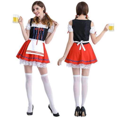 万圣节Halloween Beer Girl Costume Bar Waiter Maid Costume