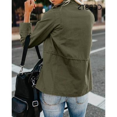 Women Safari Jacket For Ladies Coat Green Military Jackets