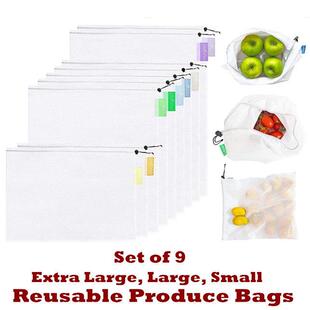 Produce Bags Farmers Market Washable Shopping Gift Storage