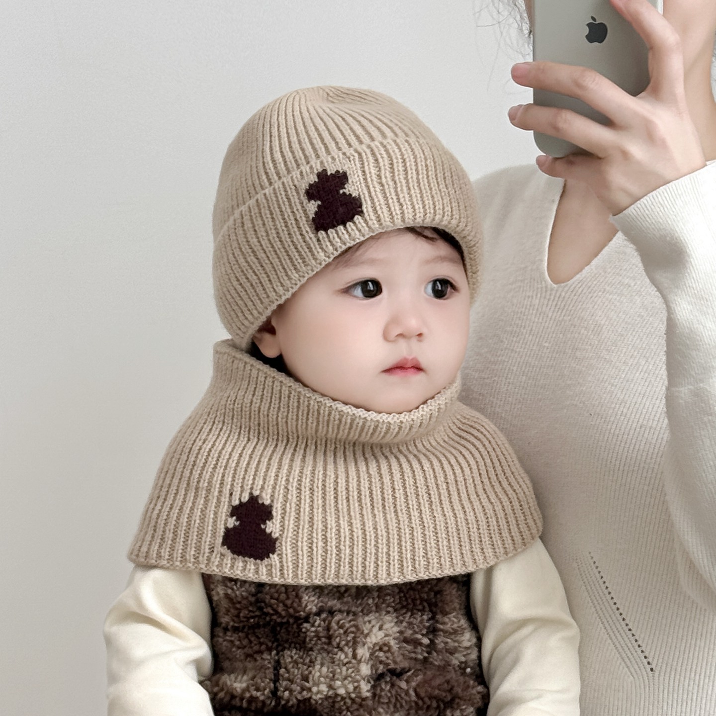 宝宝帽子秋冬季男女童针织毛线帽