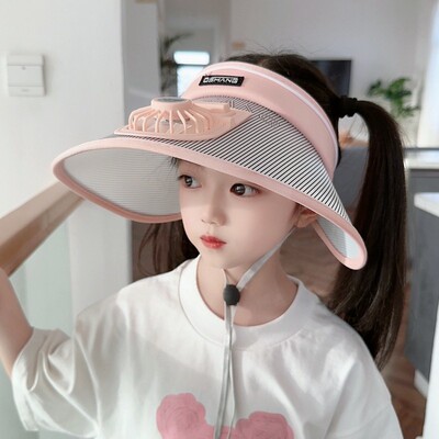 风扇帽大帽檐韩版洋气儿童防晒帽