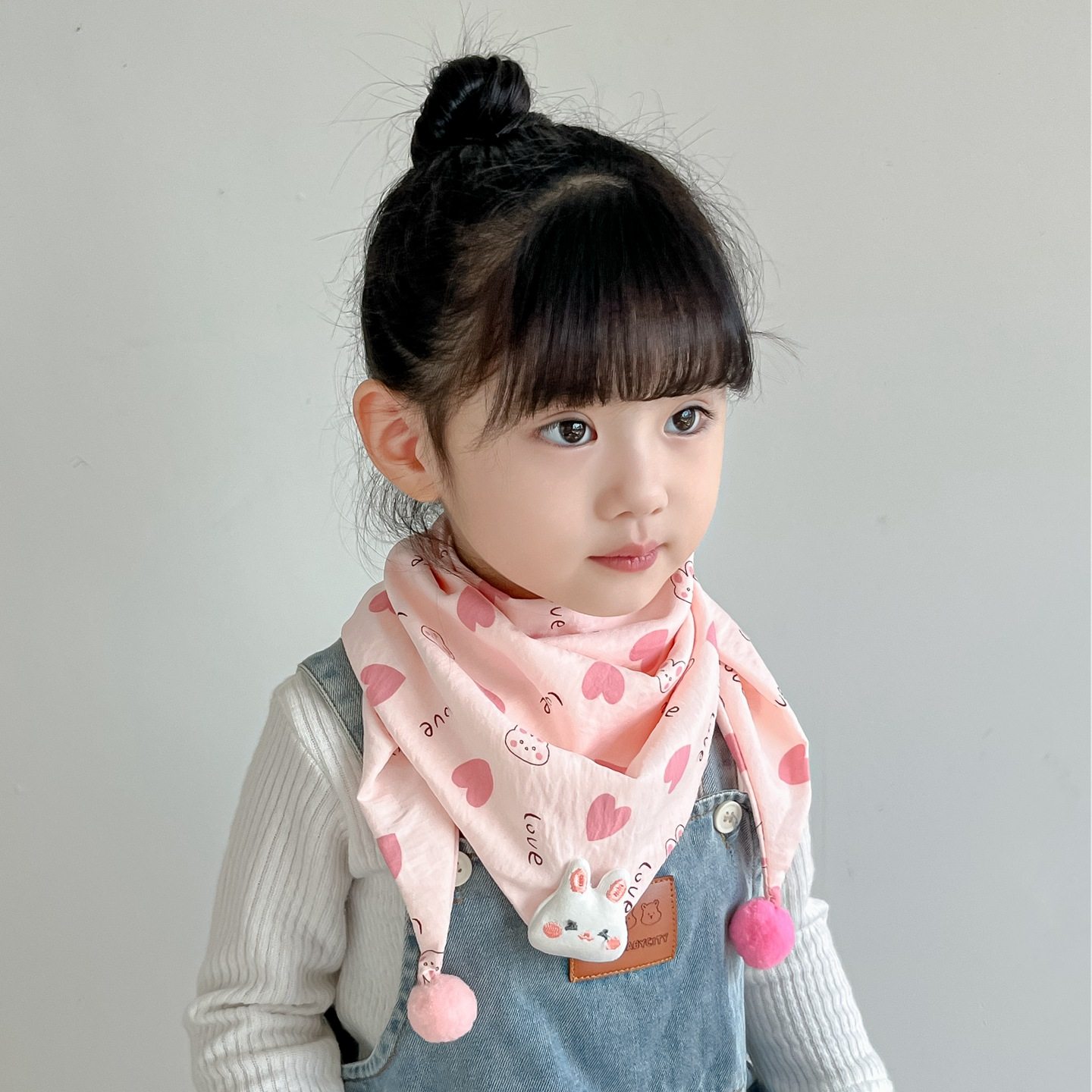 宝宝围巾秋冬季儿童纯棉亲肤婴儿围脖春秋保暖口水巾男女童三角巾