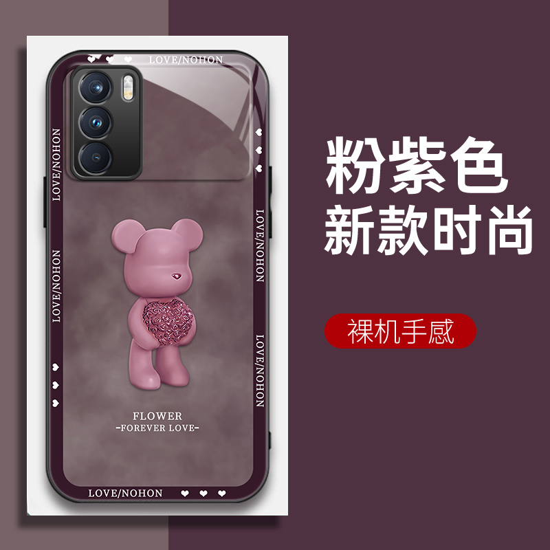 适用OPPOK9pro手机壳PEYM00的手机套K9pro新款oppo保护套防摔软壳硅胶玻璃男女款爱心熊网红可爱情侣卡通超薄