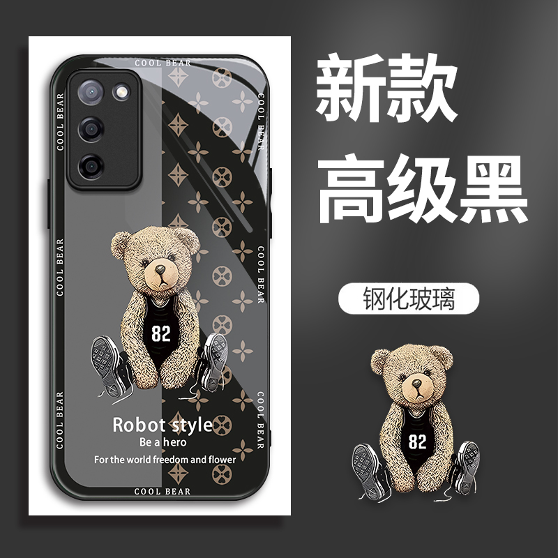 适用OPPOA55手机壳PEMM00的82号熊手机套A55新款玻璃oppo保护套防摔软壳硅胶男女款网红可爱情侣卡通超薄全包