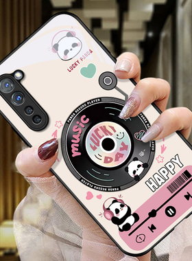 适用OPPOReno3元气版5G手机壳PCRT01的熊猫唱片手机套Reno3新款玻璃oppo保护套防摔软壳硅胶男女款网红可爱情
