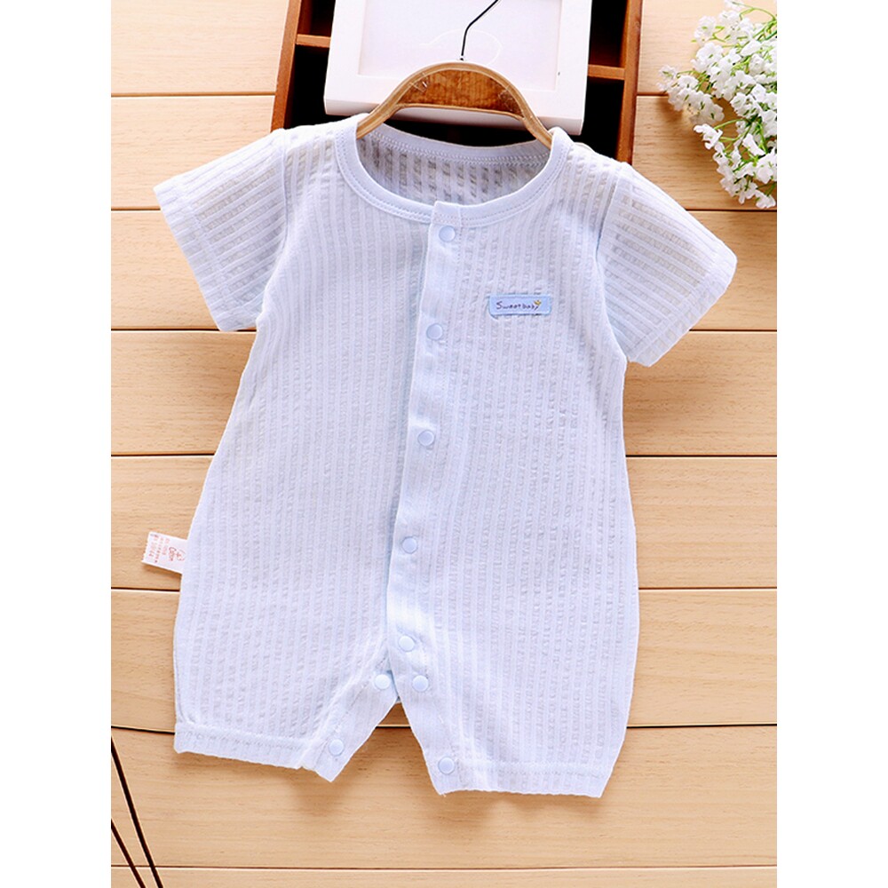 好孩子婴儿夏装男女宝宝纯棉连体衣薄款短袖哈衣0新生儿衣服夏季