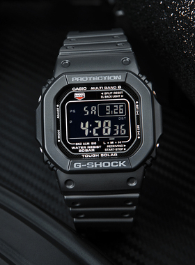 卡西欧手表男女复古小方块新款小红圈太阳能电波GW-M5610U-1-1/1B