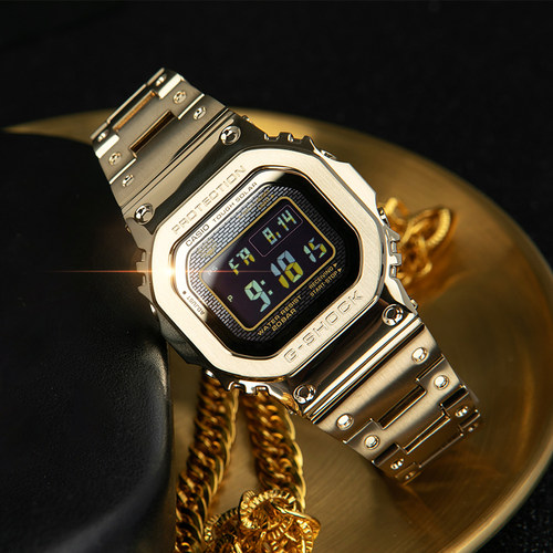 卡西欧金属小方块蓝牙手表