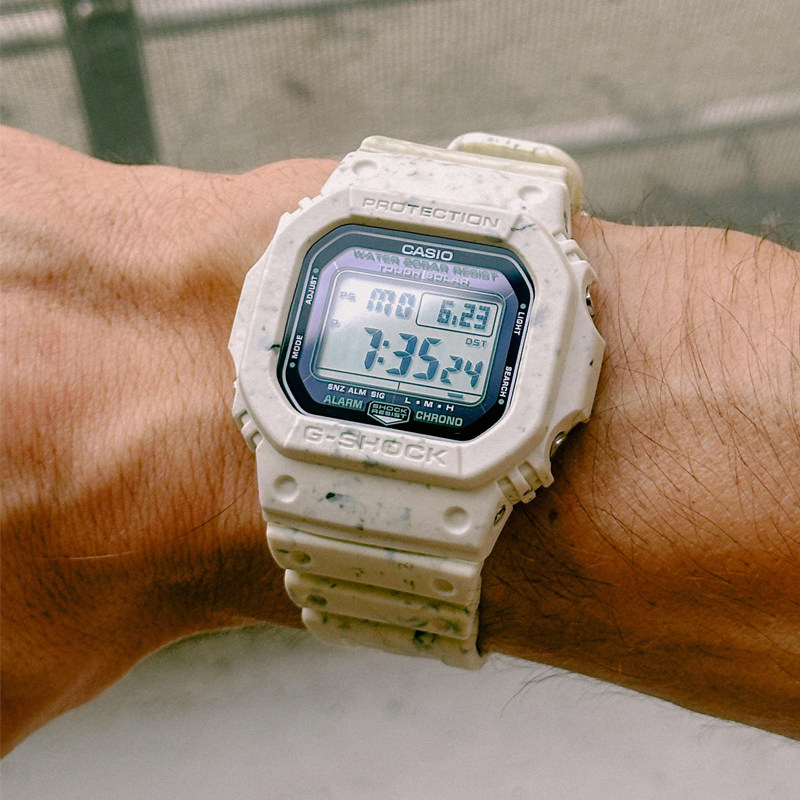 卡西欧G-SHOCK小方块手表男G-5600BG-5正显大理石太阳能抬手亮LED
