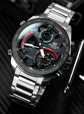卡西欧EDIFICE红牛赛车运动钢带手表男太阳能蓝牙ECB-900DB-1A/1B