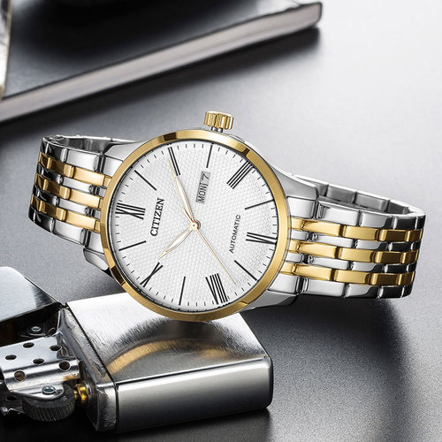 西铁城全自动精钢休闲风机械手表