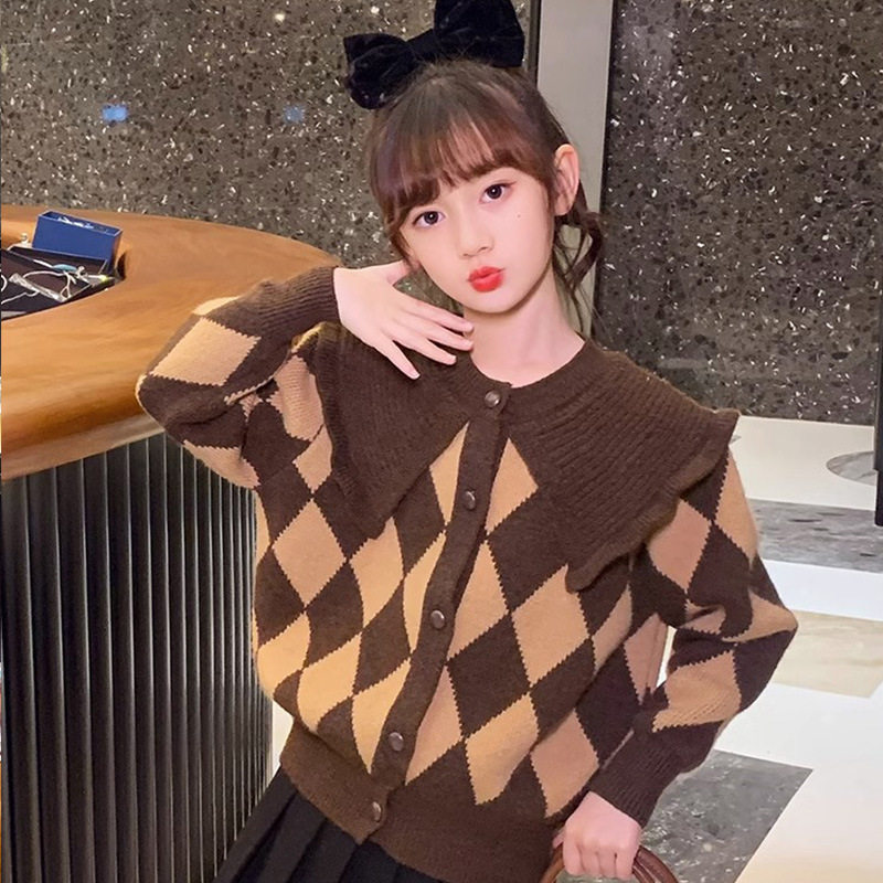 女大童开衫毛衣外套秋冬2025新款韩版线衫女孩洋气时髦针织衫上衣,童装/婴儿装/亲子装,毛衣/针织衫,淘宝优惠券,粉丝福利购,淘宝优惠卷