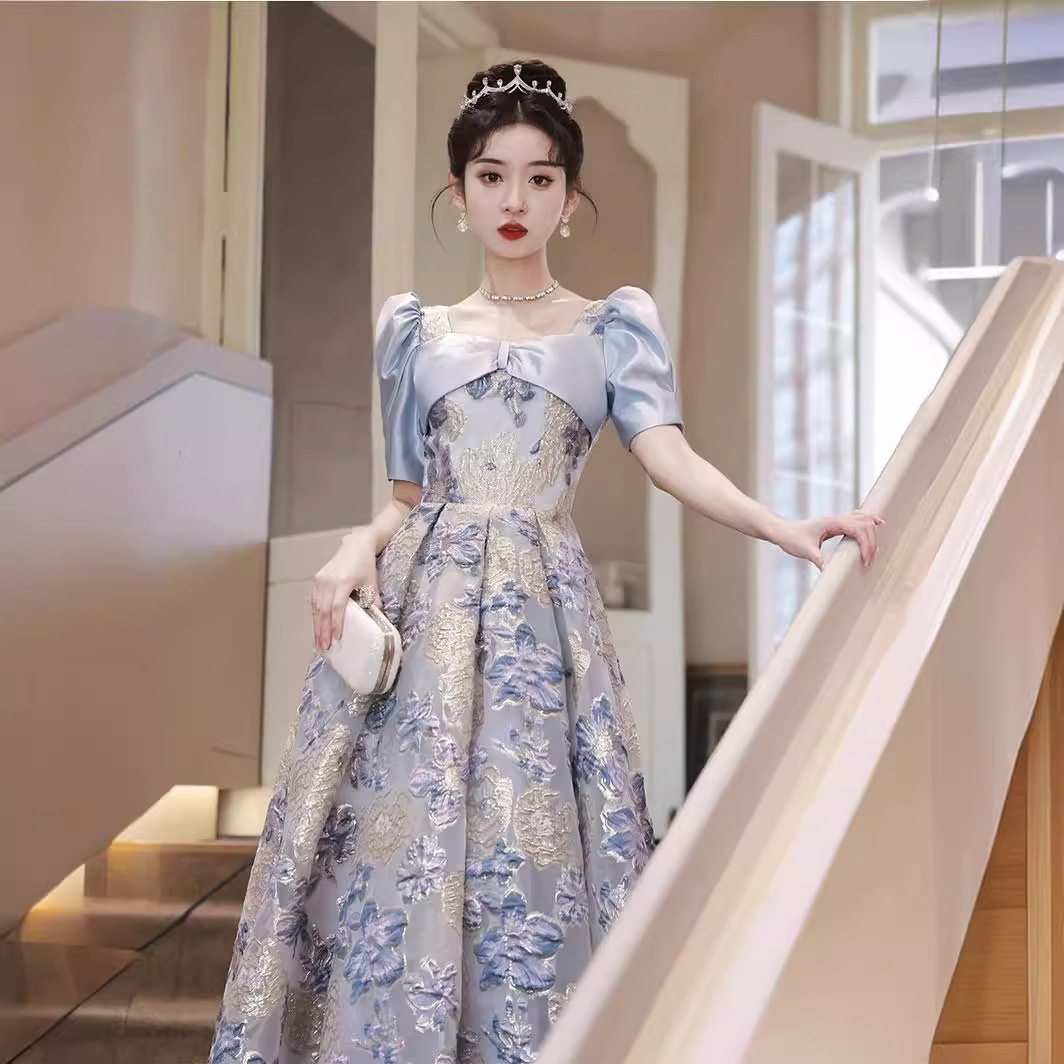 晚礼服女2026新款主持人轻奢小众法式毕业宴会成人礼礼服裙高级感