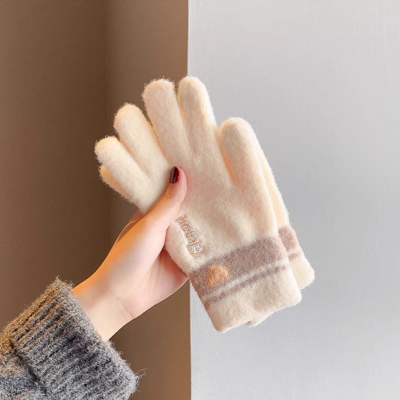 富柜针织手套女冬季可爱加厚保暖五指毛线冬天户外骑行防寒可触屏,服饰配件/皮带/帽子/围巾,手套,淘宝优惠券,粉丝福利购,淘宝优惠卷