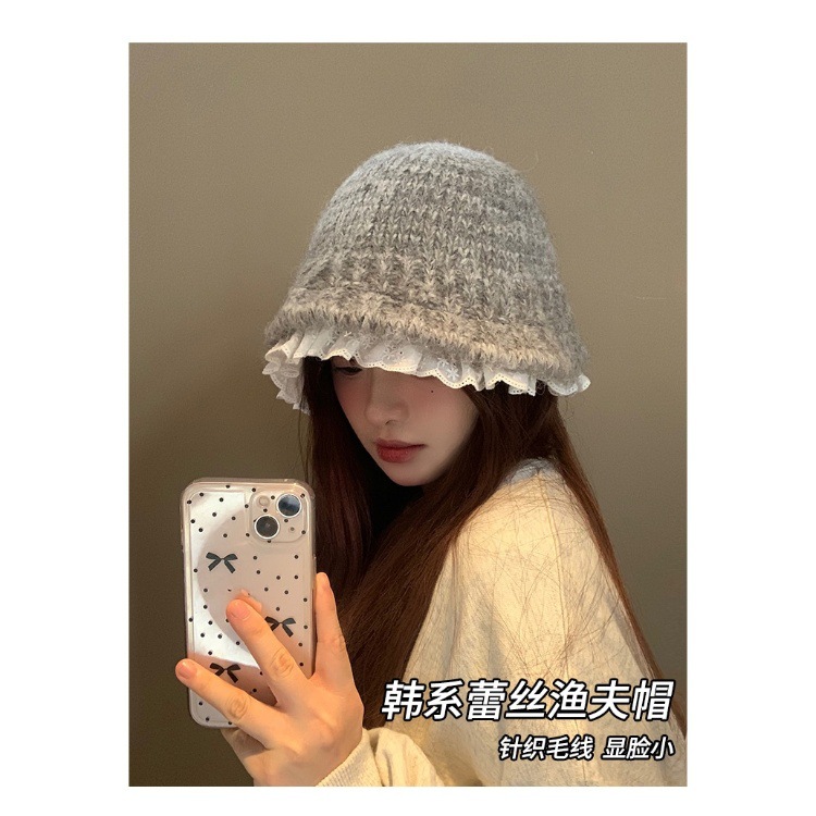 盆帽时尚韩系显脸小针织毛线帽子