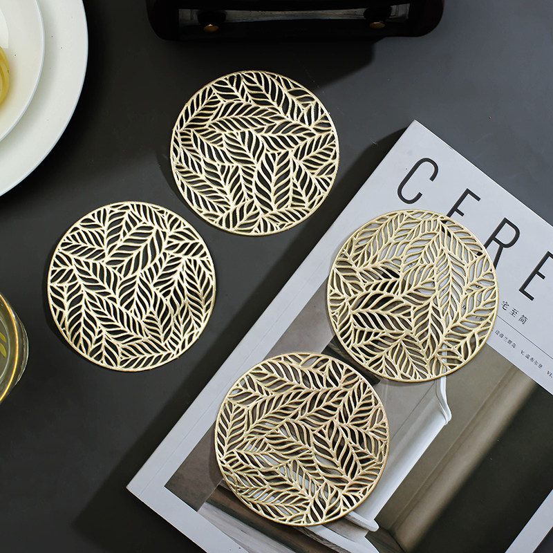 防烫隔热PVC水杯垫圆形镂空杯垫