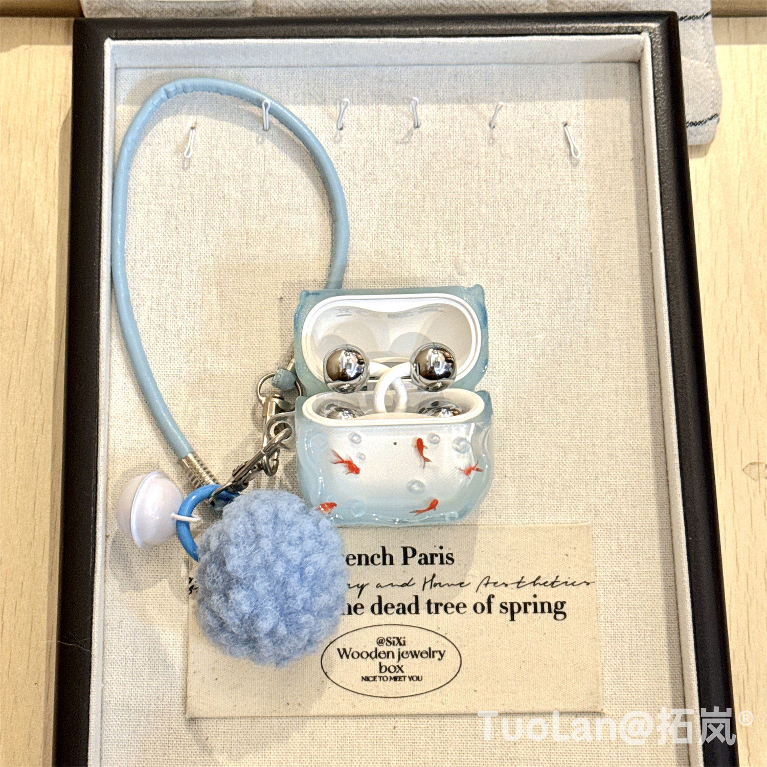 拓岚 适用华为freeclip2耳机保护壳渐变蓝海底ins气泡锦