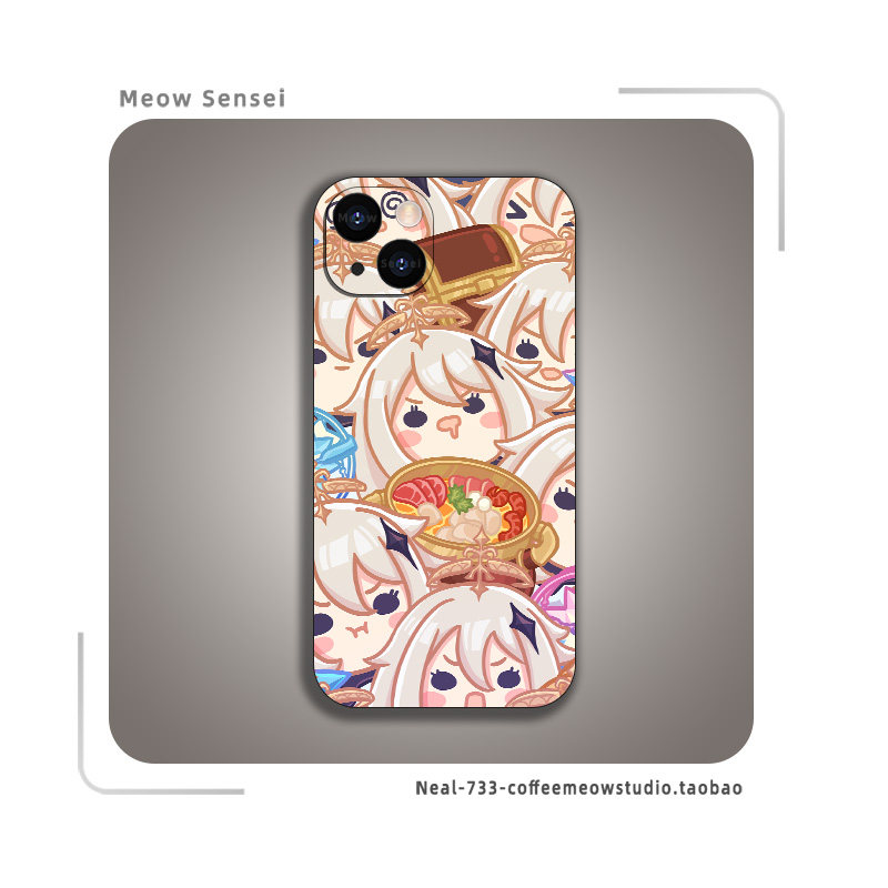 可爱派蒙卡通q版原神周边手机壳适用苹果11/12/13/14全包防摔oppo玻璃