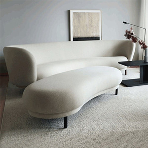 北欧弧形沙发凳轻奢客厅服装店衣帽间换鞋凳异形小户型布艺床尾凳