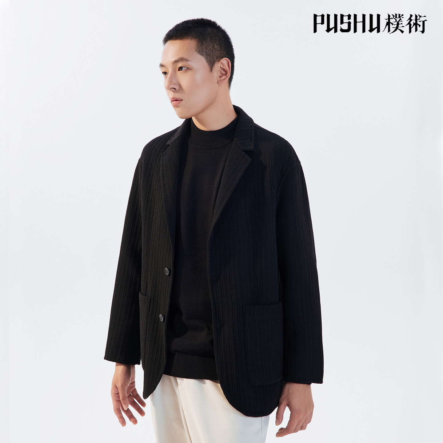 朴术男装秋冬季新款黑色便服羊毛商务休闲出勤正装肌理感西装外套,男装,休闲西服,淘宝优惠券,粉丝福利购,淘宝优惠卷