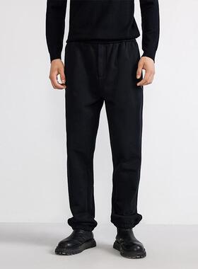 朴术男装秋冬季新款黑色重磅运动裤休闲针织长裤纯棉亲肤束脚裤子