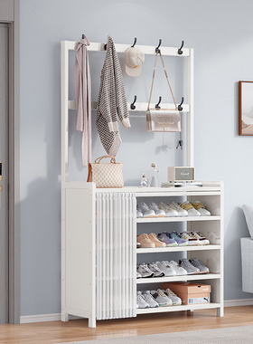 鞋架入户门口置物架多功能衣帽架落地挂衣架多层鞋柜新款2025爆款