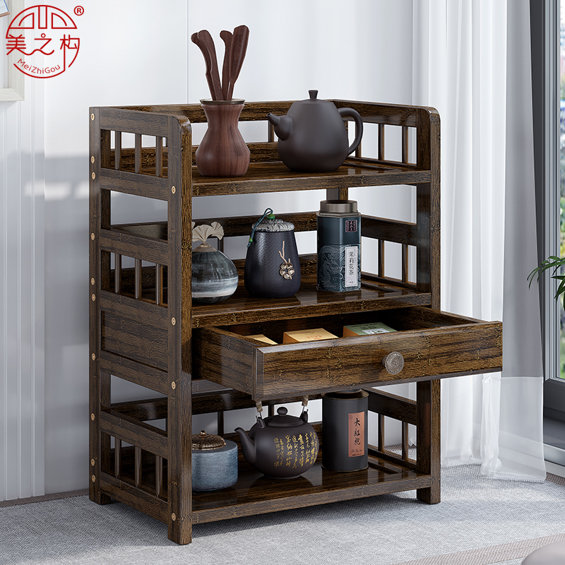 茶水柜置物架客厅餐边柜泡茶台桌边柜办公室茶具茶叶储物收纳架子