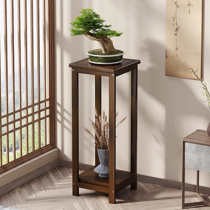 中式花架子客厅落地式花盆置物架