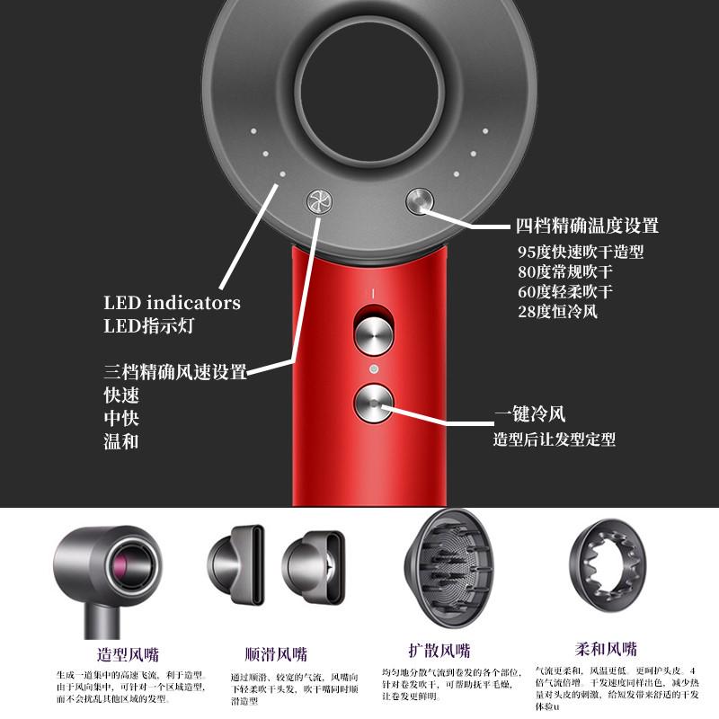 无叶空心吹风机家用静音大功率恒温护发理发店大风力速干电吹风筒