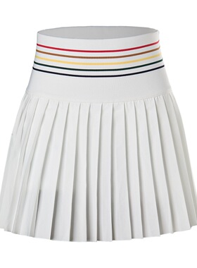 Tennisgirl学院风条纹高腰百褶网球裙女运动短裙百搭修身速干透气
