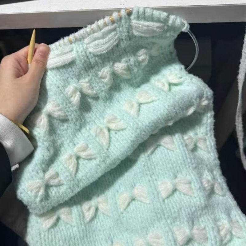 围巾手工diy毛线送女生材料包毛线蝴蝶结牛奶慕斯云朵棉棉特色线