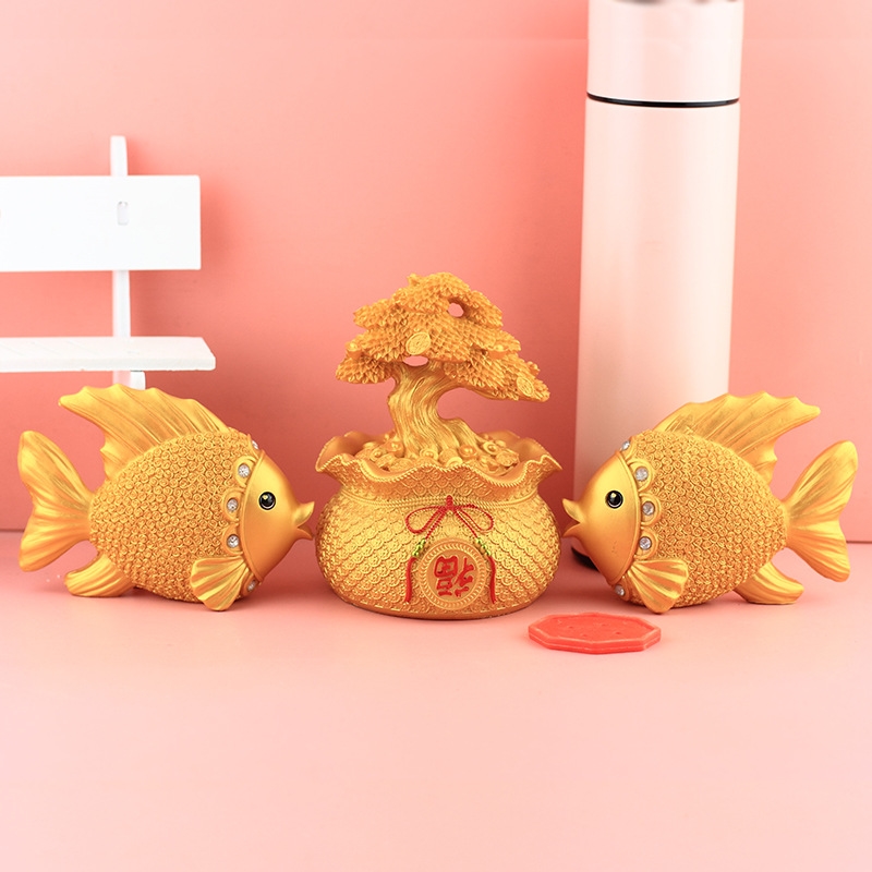 电视柜摆件高级感小摆件年年有鱼欧式创意家居装饰品客厅酒柜