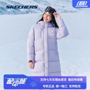 过膝长款 skechers斯凯奇春季 连帽羽绒服男女加厚鸭绒户外舒适外套